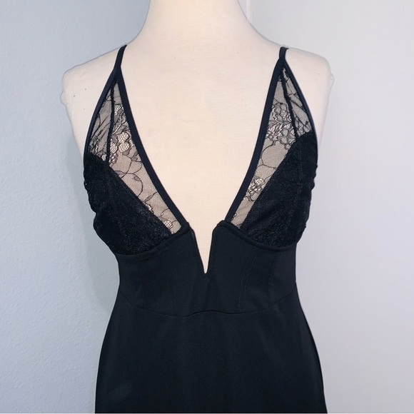 Zara New Women V-Neck Short Black Sexy Slip Dress Size Large - Picture 11 of 13
